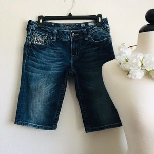 Miss Me Black Beads Bermuda Shorts